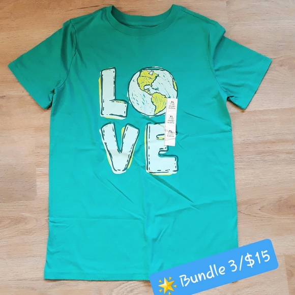 Cat & Jack Other - NEW Love Earth Graphic Tee Shirt Green Girl's XL 16